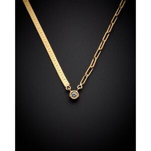 Meshmerise 18K Over Silver 0.1 Ct. Tw. Diamond Necklace, Yellow